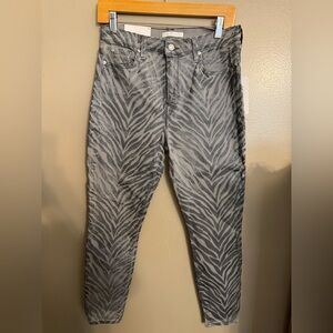 7 For All Mankind Y2K Zebra Print High Waist Skinny Jeans 29 NWT